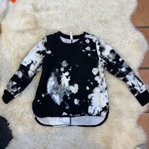Xhilaration Bleach Dye Black and White Sweatshirt